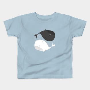 Yin and Yang Whales Kids T-Shirt